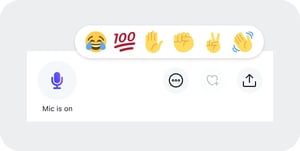 Emoji di reazione che appaiono sugli spazi di Twitter quando vuoi reagire a qualcosa e toccare un'icona emoji.