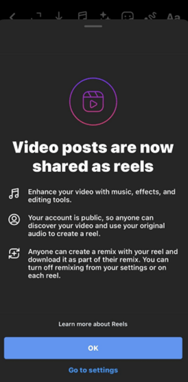 Instagram annuncia che tutti i video vengono caricati come Reel