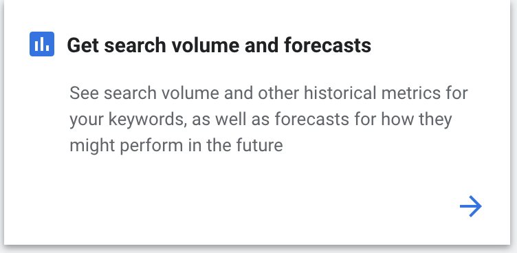 Il pianificatore di parole chiave di Google può aiutare con la ricerca del volume di parole chiave PPC.