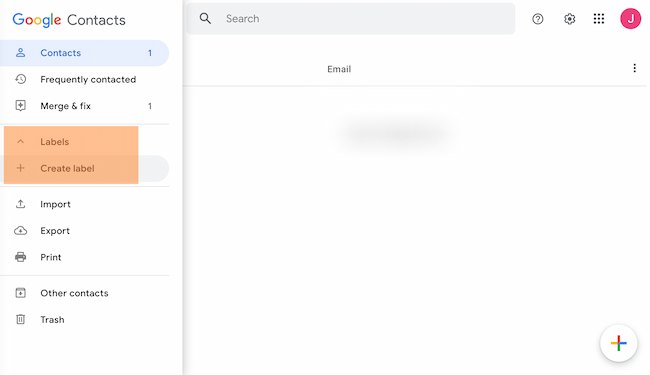 Esempio di come creare un gruppo in Gmail: creare un'etichetta