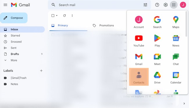 Esempio di come creare un gruppo in Gmail: Contatti Google