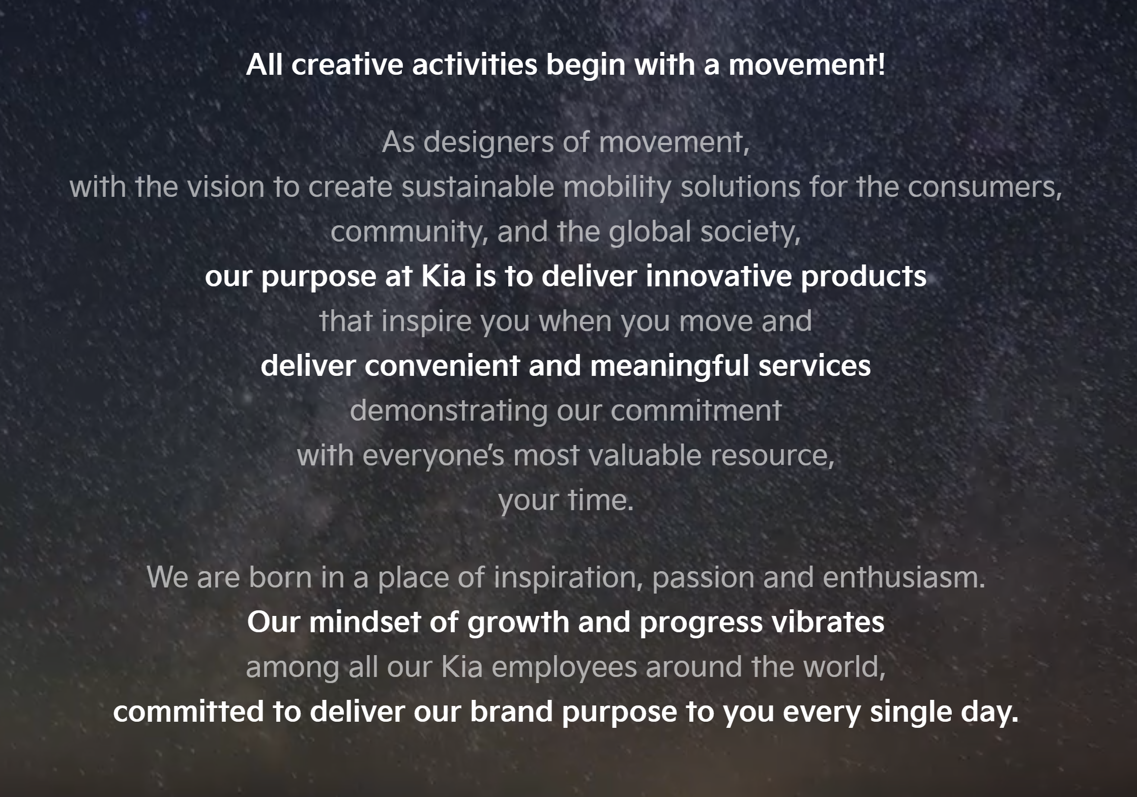 Screenshot del manifesto del marchio Kia