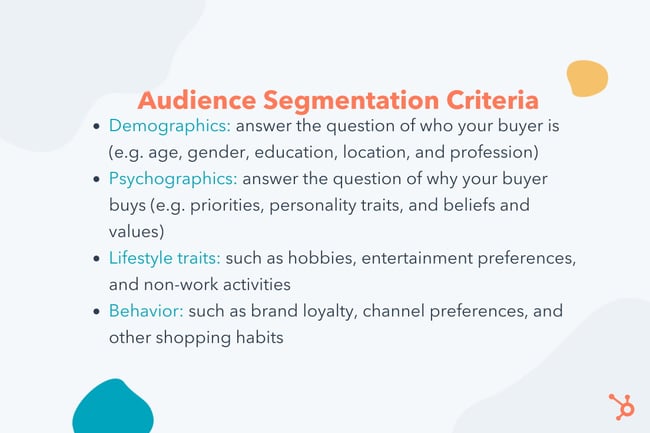 criteri di segmentazione del pubblico